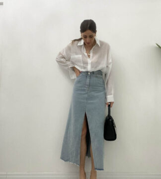 Longuette jeans svasata
