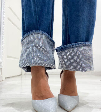 Salopette jeans strass